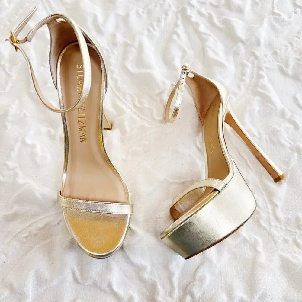 Stuart Weitzman Nudistcurve Hollywood Sandal Size 11